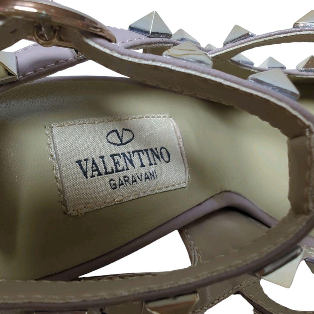 ヴァレンティノガラヴァーニ スタッズ サンダル ミュール ベージュ22.5