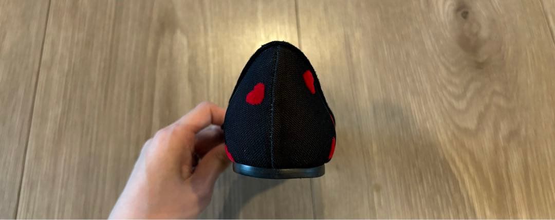 PIPICHIC / ハート柄 スクエアトゥ フラットシューズ