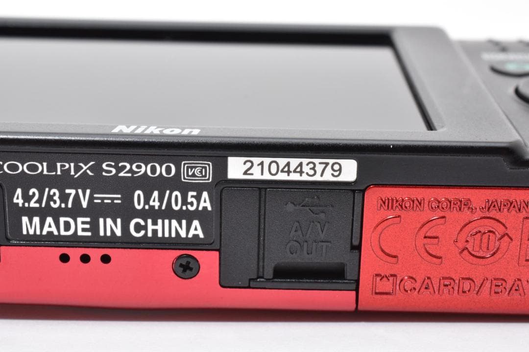 美品Nikon COOLPIX S2900レッド　コンパクトデジタルカメラ971