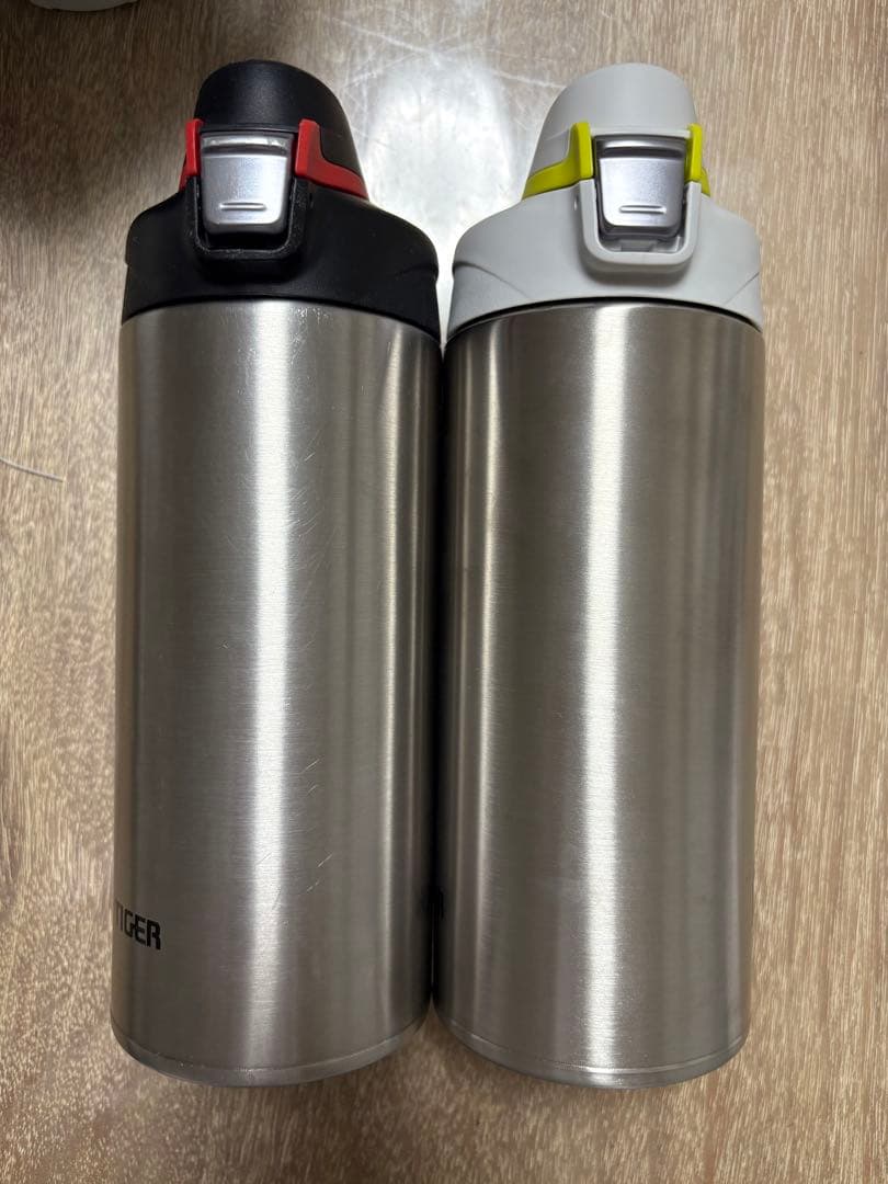 タイガー 水筒 1L サハラワイド 2本セット　黒　グレー　サッカー　男　女