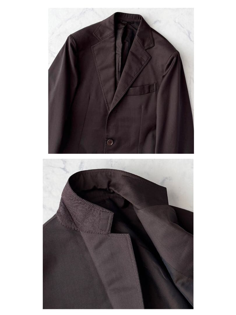 De Petrillo デ ペトリロ ジャケット セットアップ スーツ 茶 S程