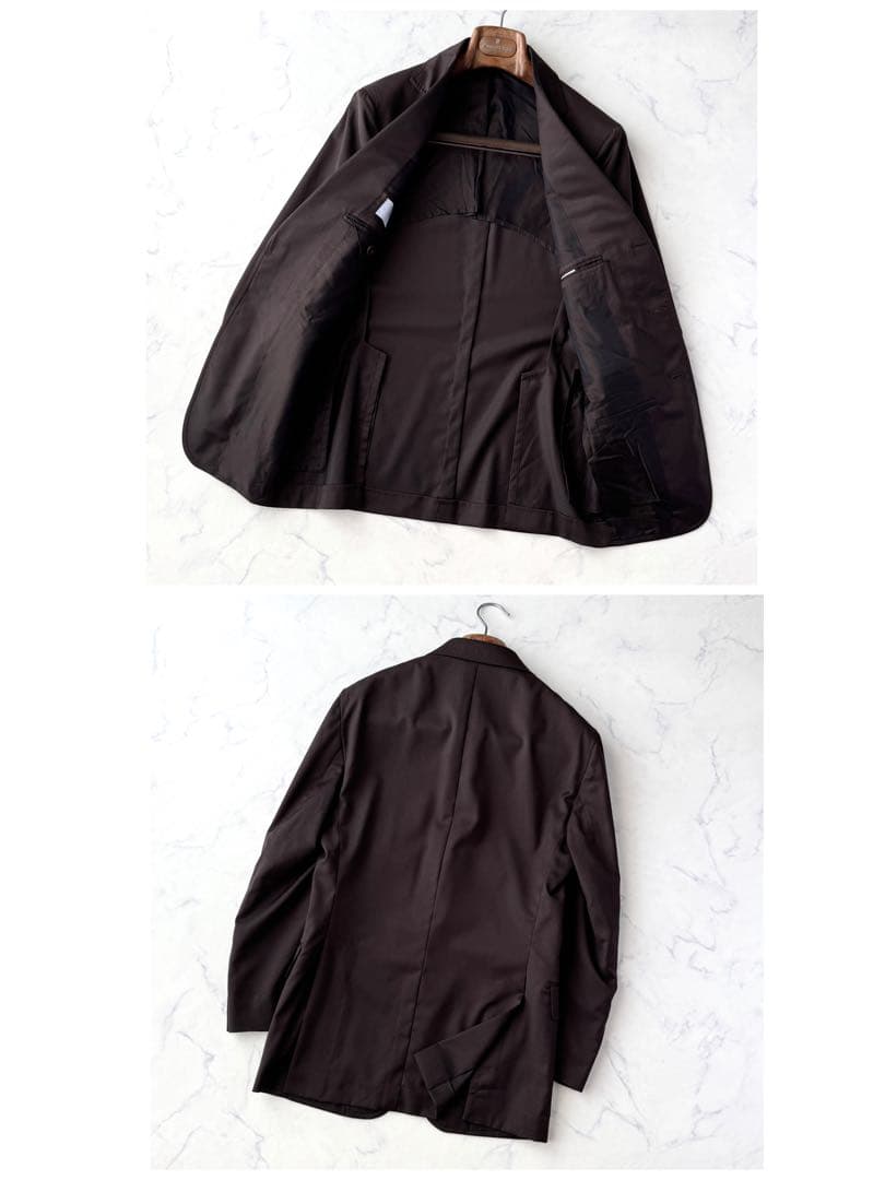 De Petrillo デ ペトリロ ジャケット セットアップ スーツ 茶 S程