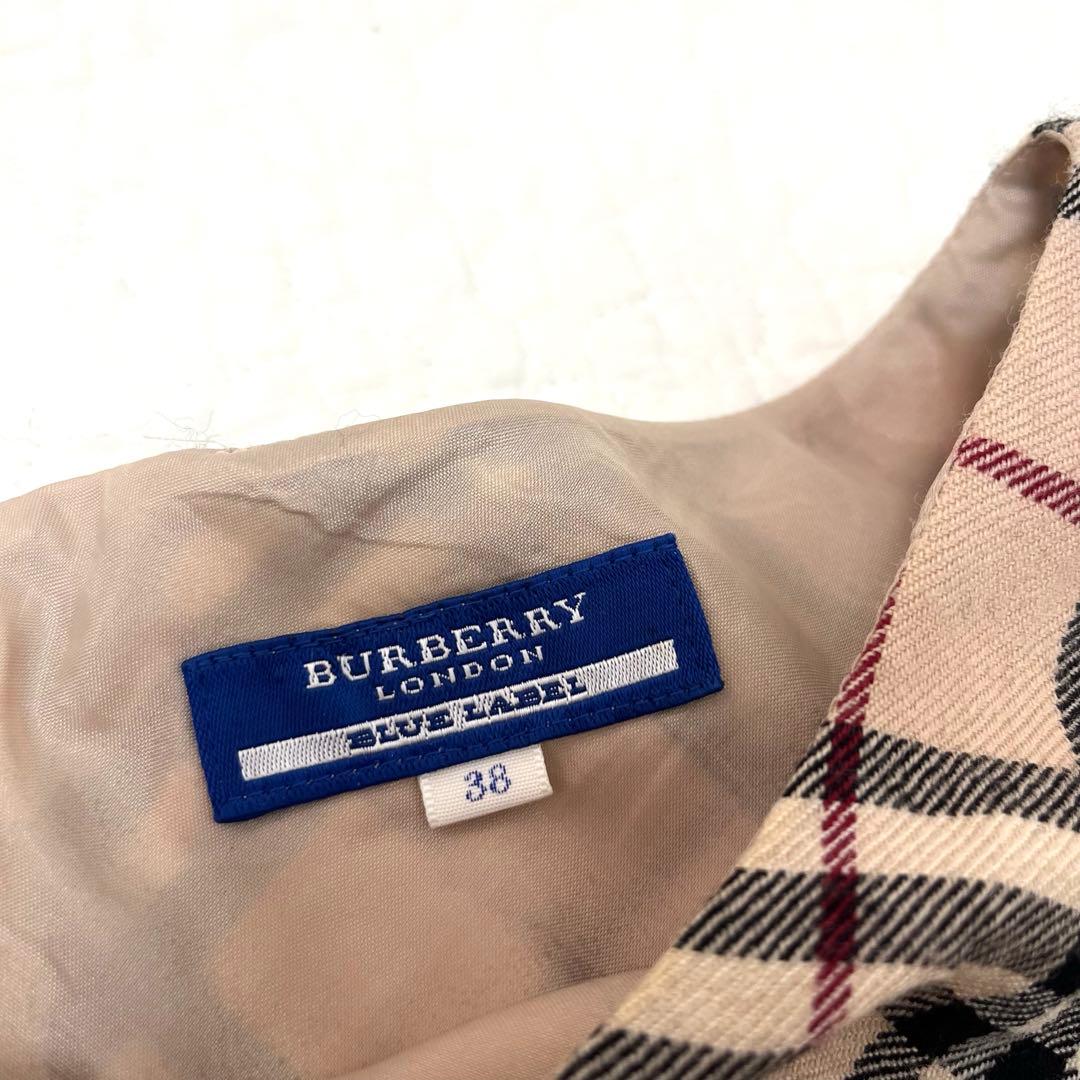 バーバリーブルーレーベル ノバチェック ワンピース 38 M ウール