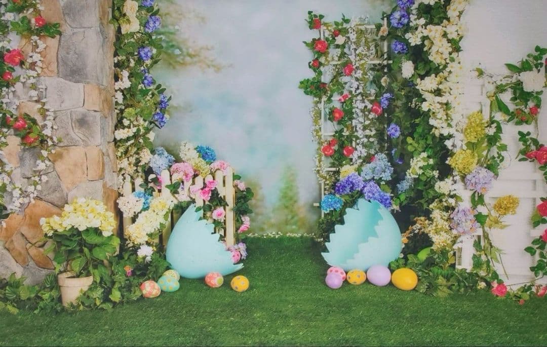 背景布【イースターCA】サンプル80×120cm　4月　ペット撮影用フォトブース