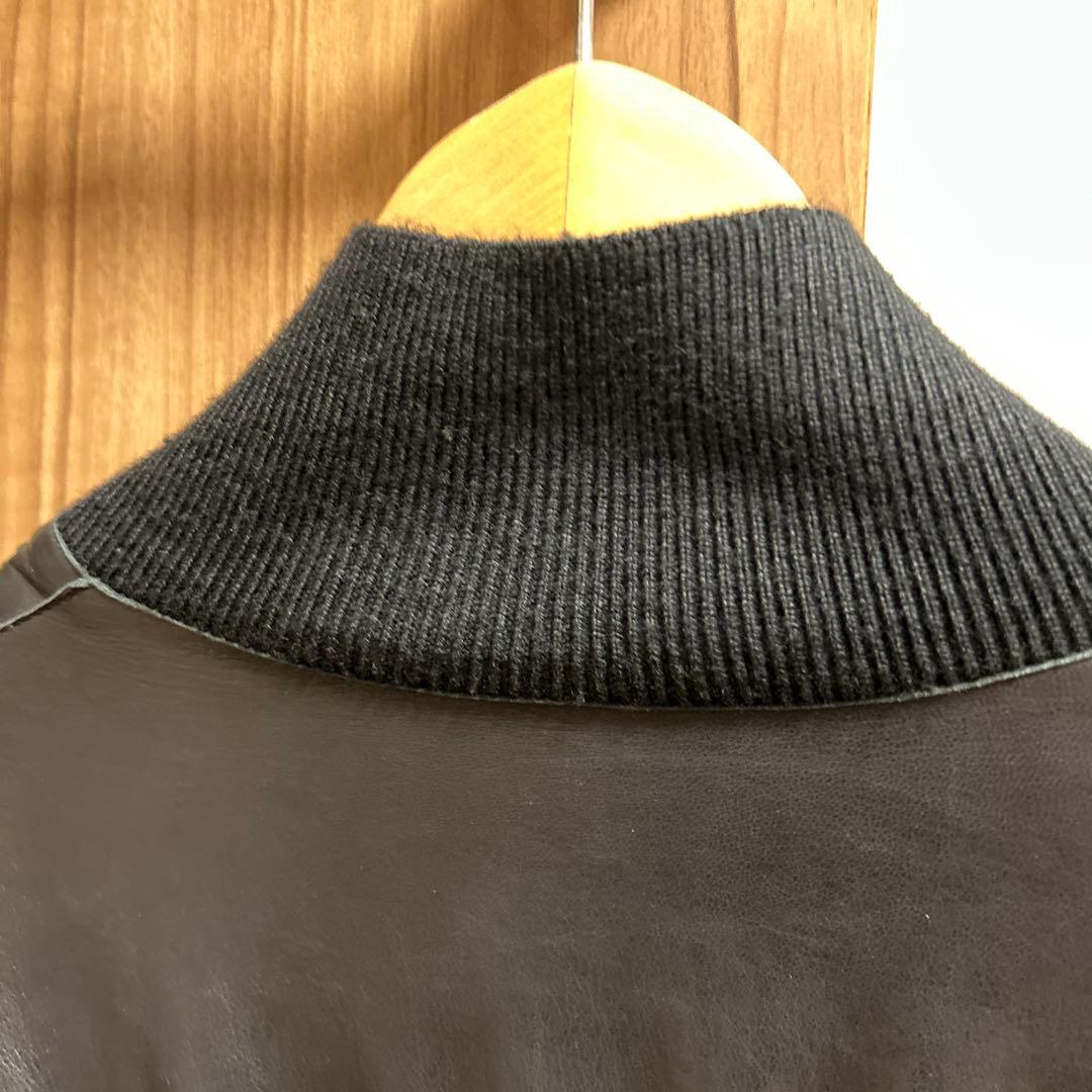 EMPORIO ARMANI レザージャケット・ブルゾン/54/羊革/ブラック/