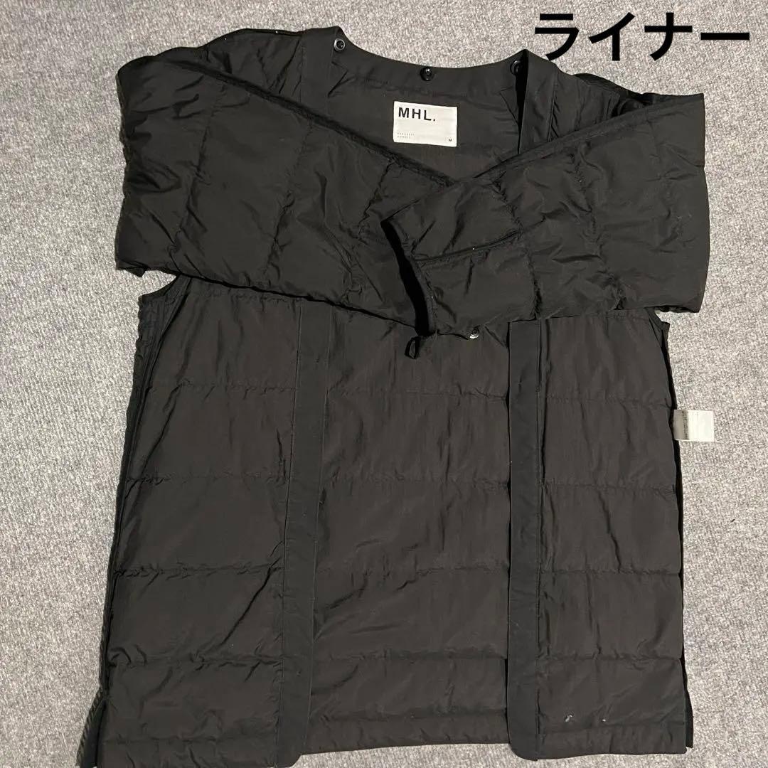 こなんさま　MHL 　ブラックモッズコート　ダウンライナー付　フード取り外し可能