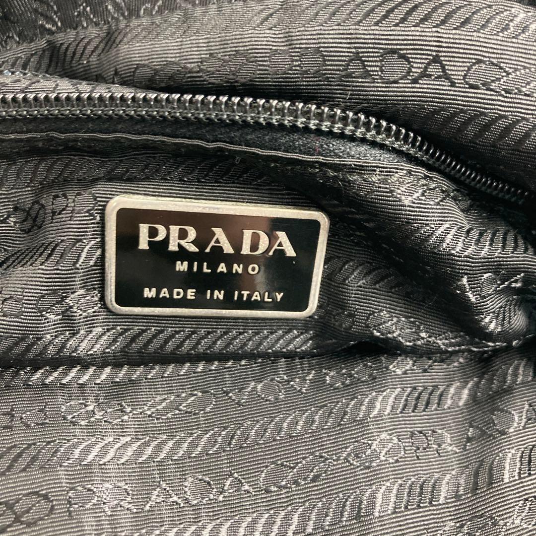 【A-112】PRADA ブラック ナイロン ショルダーバッグ