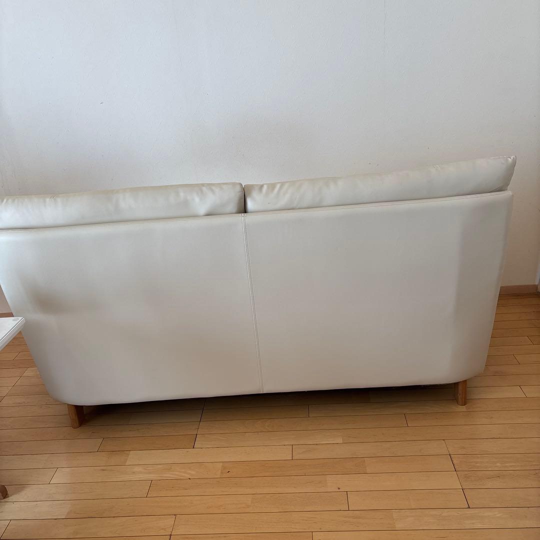 アイボリー 合成皮革 ソファ
