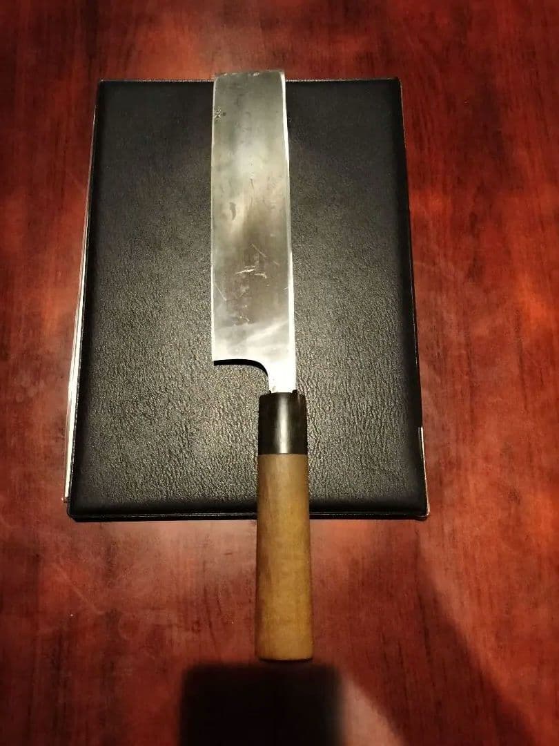 17万円　正本　純日本鋼 本焼き薄刃包丁8寸　白鋼本焼