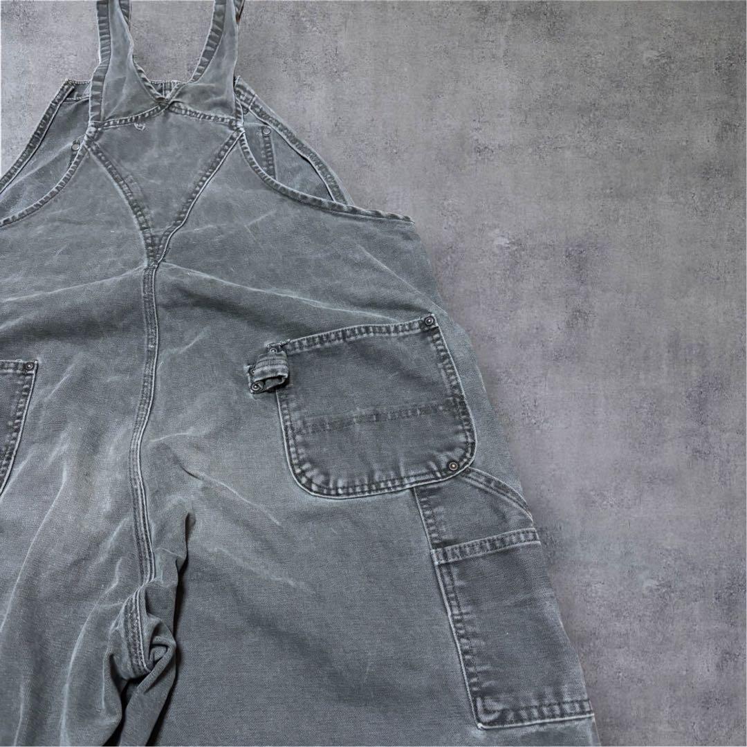 カーハートダブルニーオーバーオールダック地モスグリーンビッグシルエット