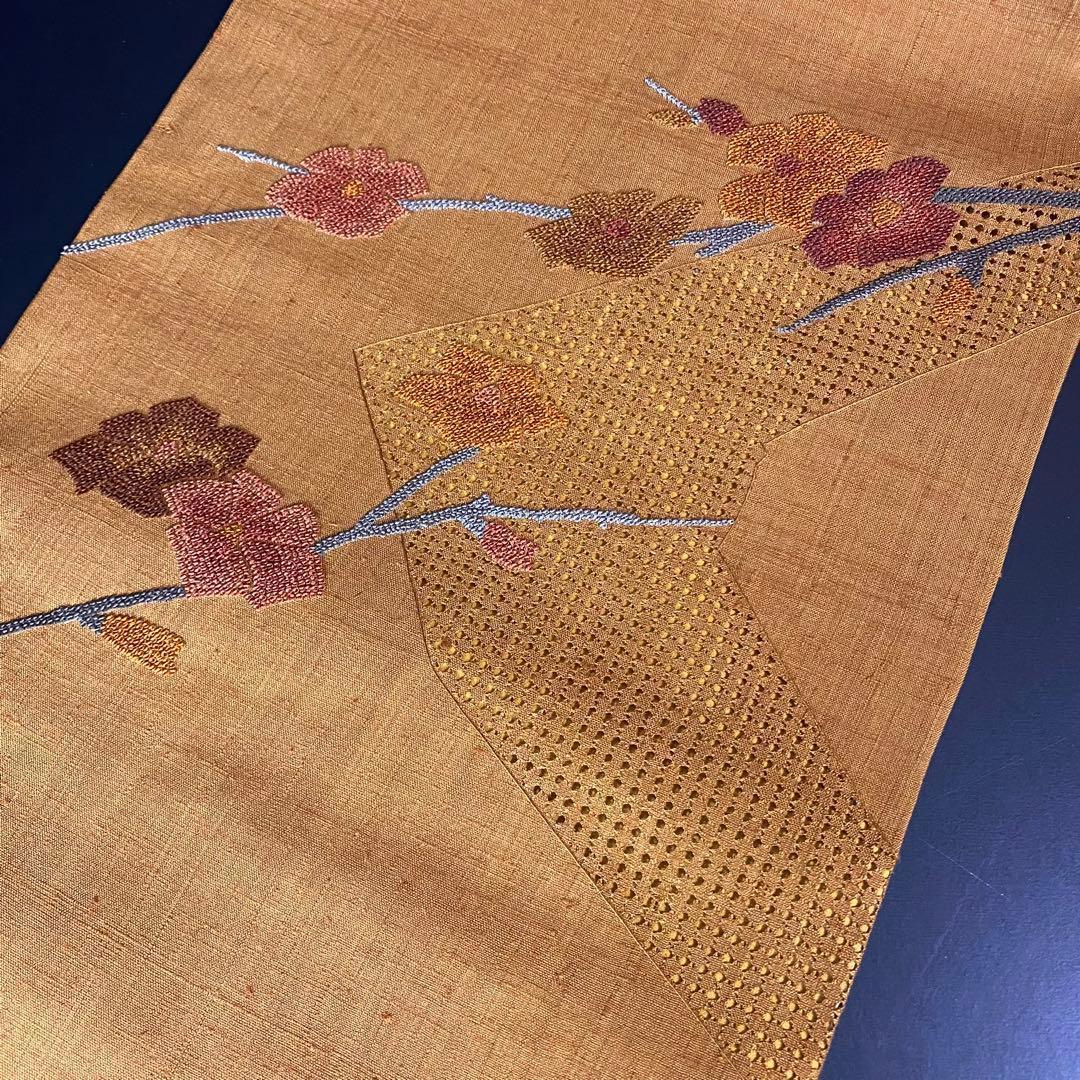 YU-051 名古屋帯 汕頭刺繍 相良刺繍 総手刺繍 三大刺繍 未使用品 希少