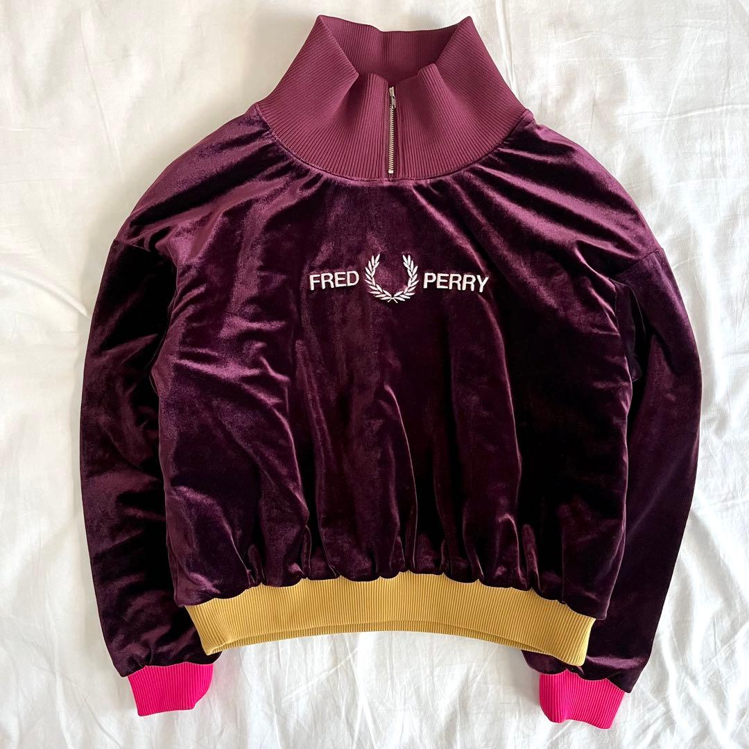 未使用級レア✳︎FRED PERRY ハーフジッププルオーバー　スウェット　ベロア