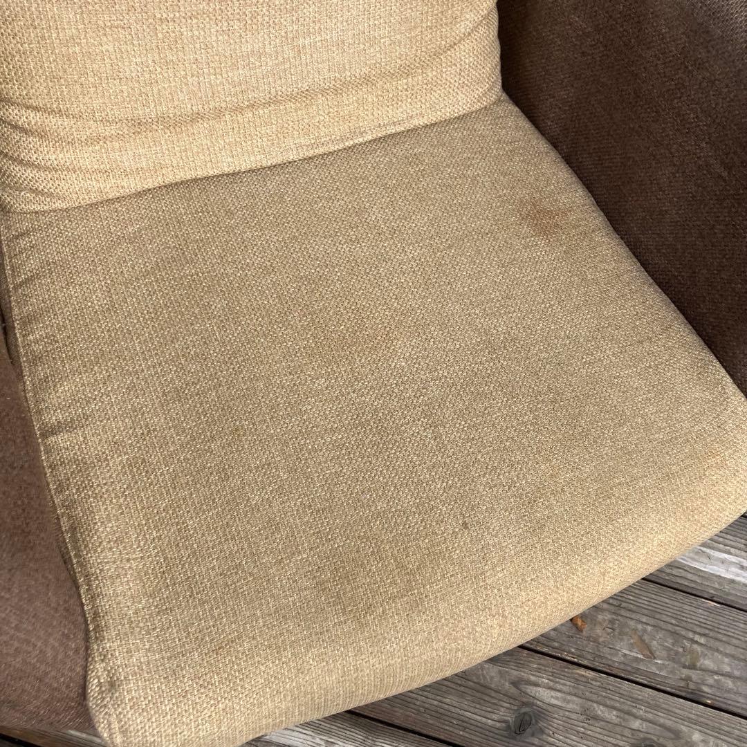 北欧レトロ 東谷 一人掛けソファー アームチェア ブラウンページュファブリック