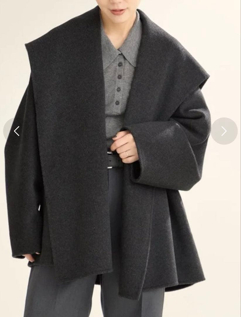 Plage ハミルトン DRAPE MIDDLE コート 38 グレーA