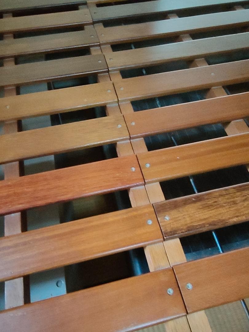 大きめシングル　木製すのこベッド1台　幅105×長さ195cm スラットベッド