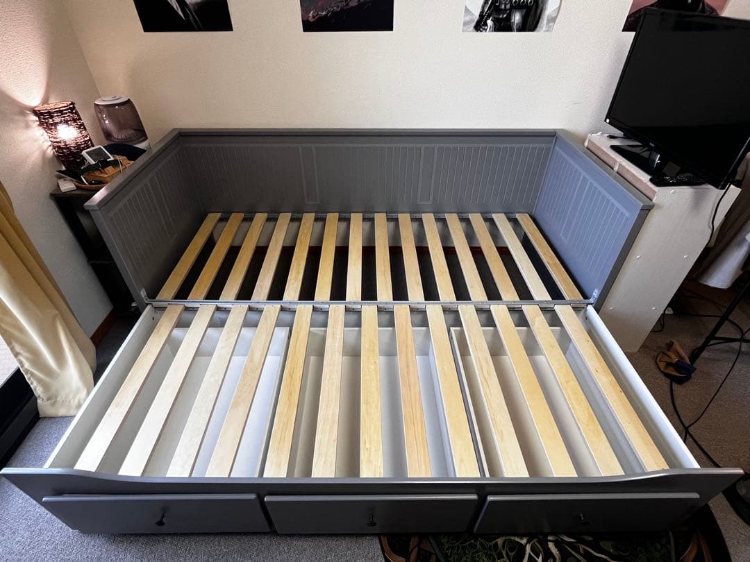 【美品】IKEA HEMNES ベッドフレーム+マットレス※引取は東大阪市