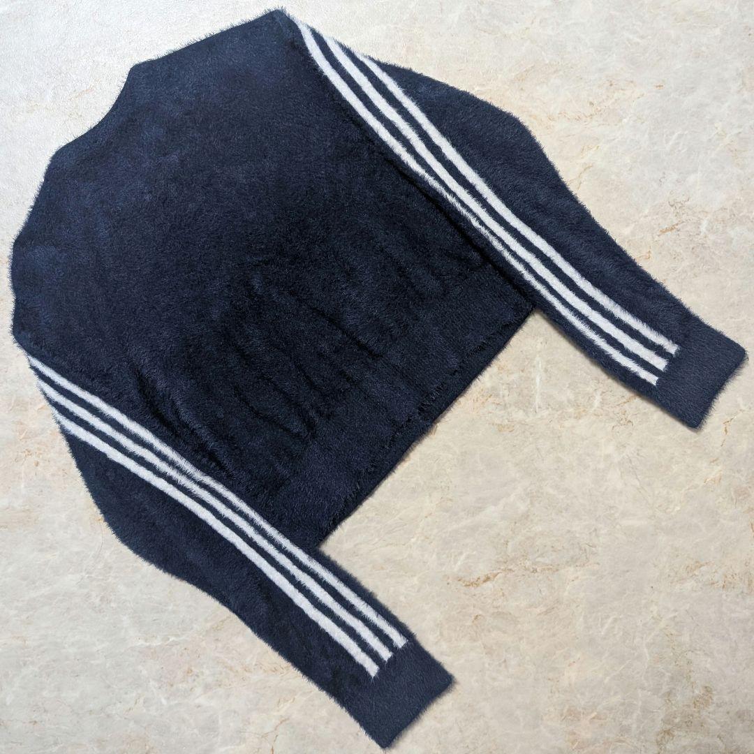 超希少★完売品 adidas フラッフィーニットカーディガン M 紺白 りなてぃ