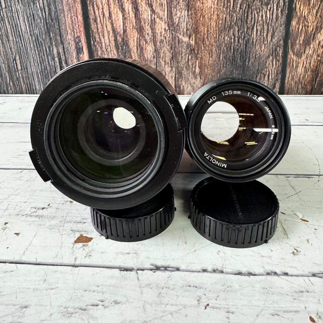 Minolta XD-sフィルム一眼レフカメラ 複数レンズ ケース付