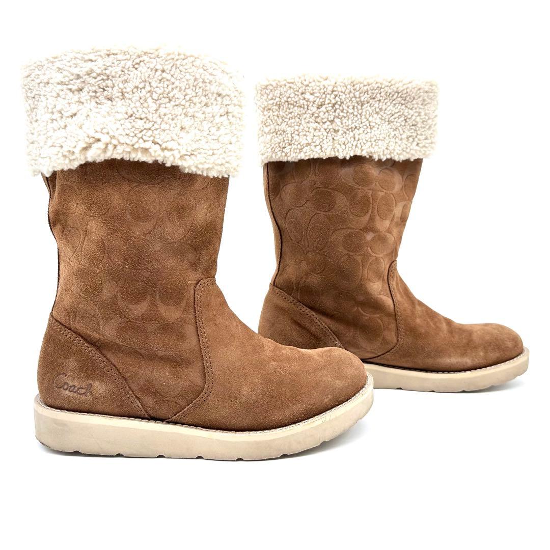 美品✨COACH KALLY シグネチャー ムートンブーツ スエード 25cm位