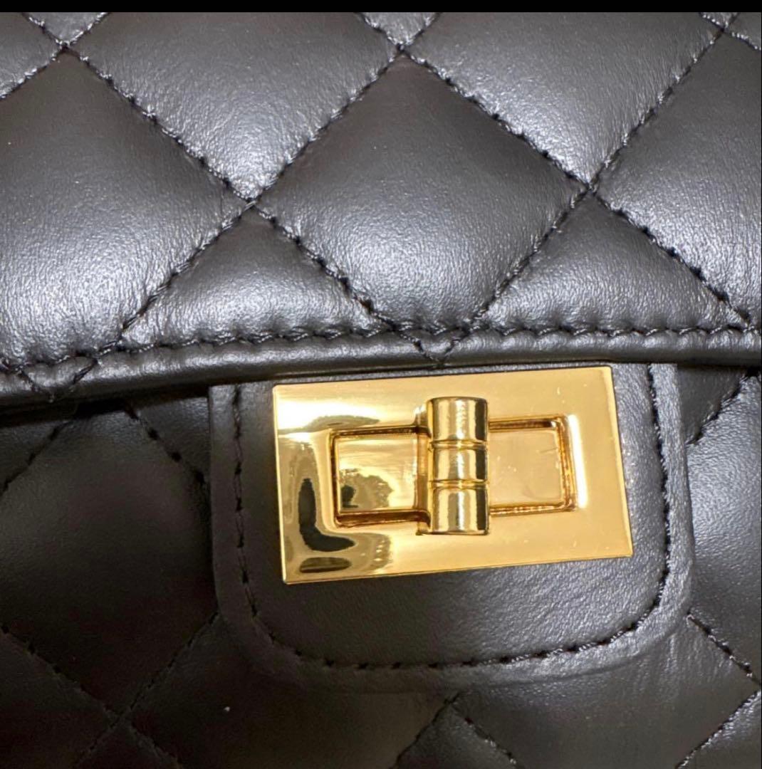 【新品未使用】ノーブル　NOBLE キルティングレザーチェーンバッグ ブラック