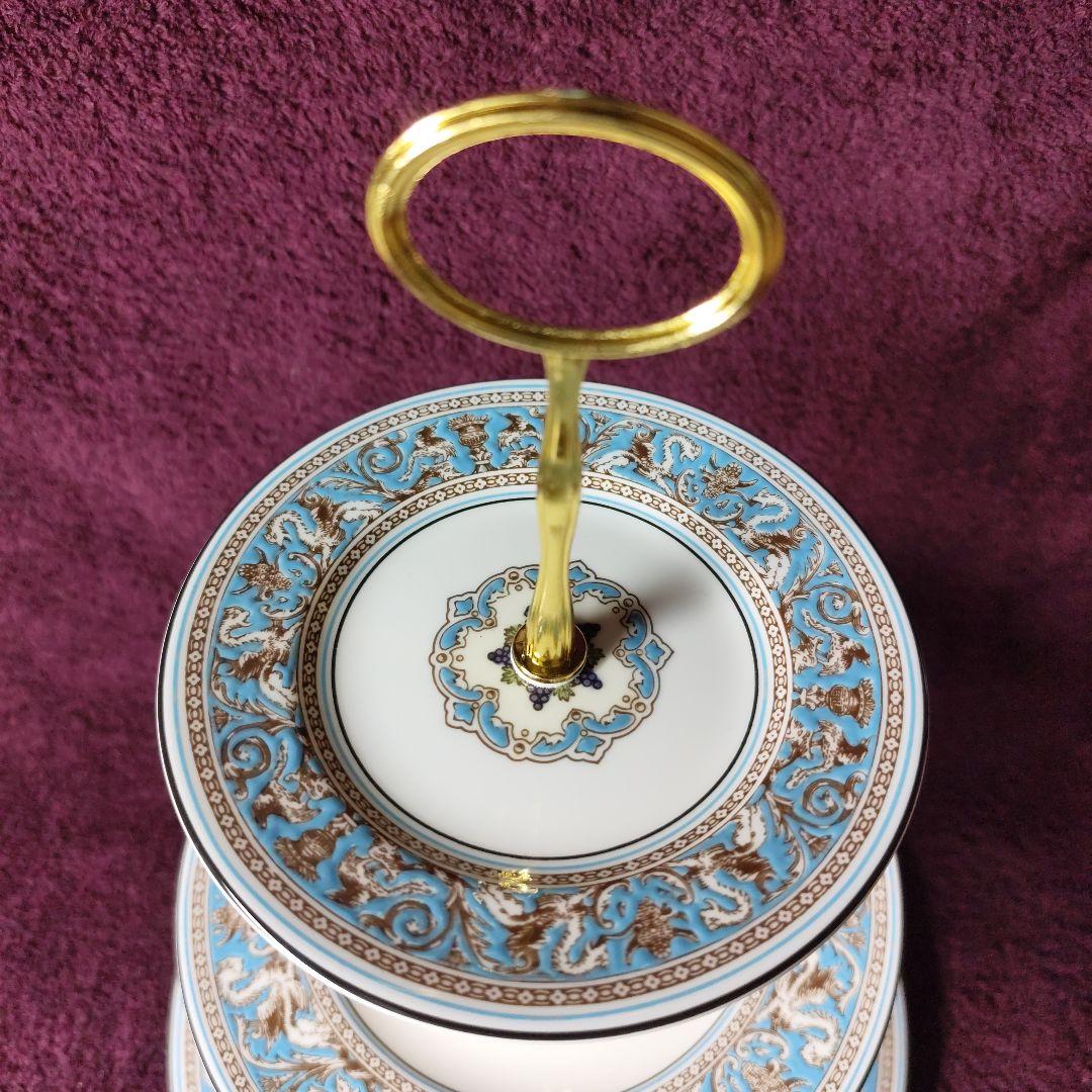 ウェッジウッド　フロレンティーンターコイズ　アフタヌーンティー用ケーキスタンド