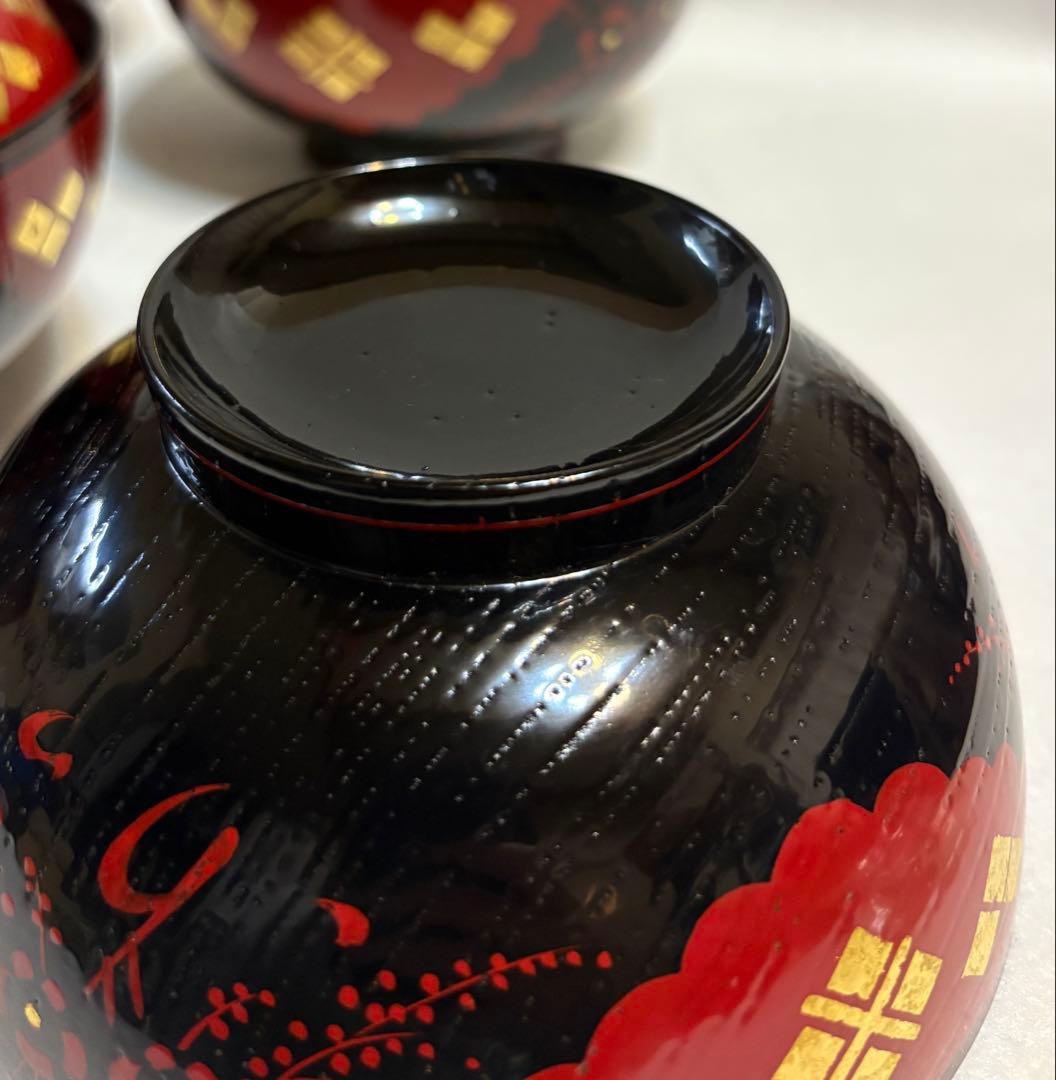 正法寺 煮物椀 4客 茶道具 懐石道具 漆塗り茶道具