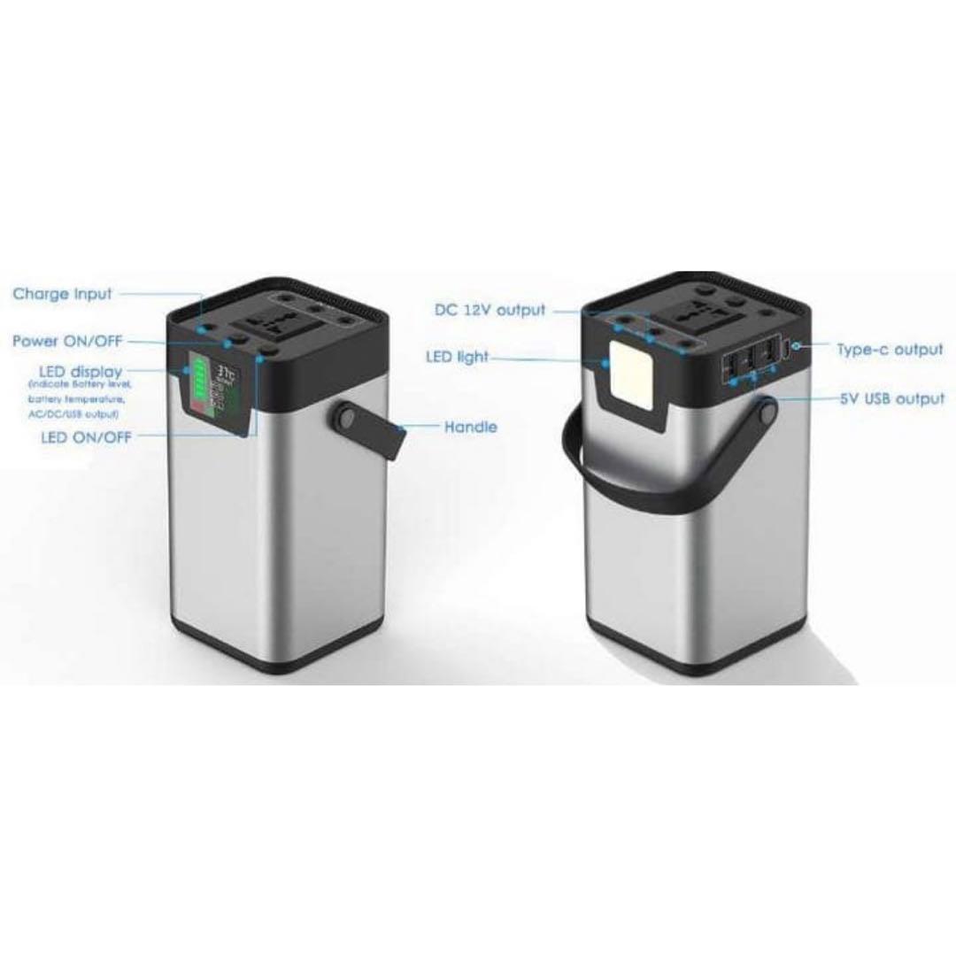 新品未使用★ポータブル電源54600mAh/200Wh (黒）純正弦波 蓄電池