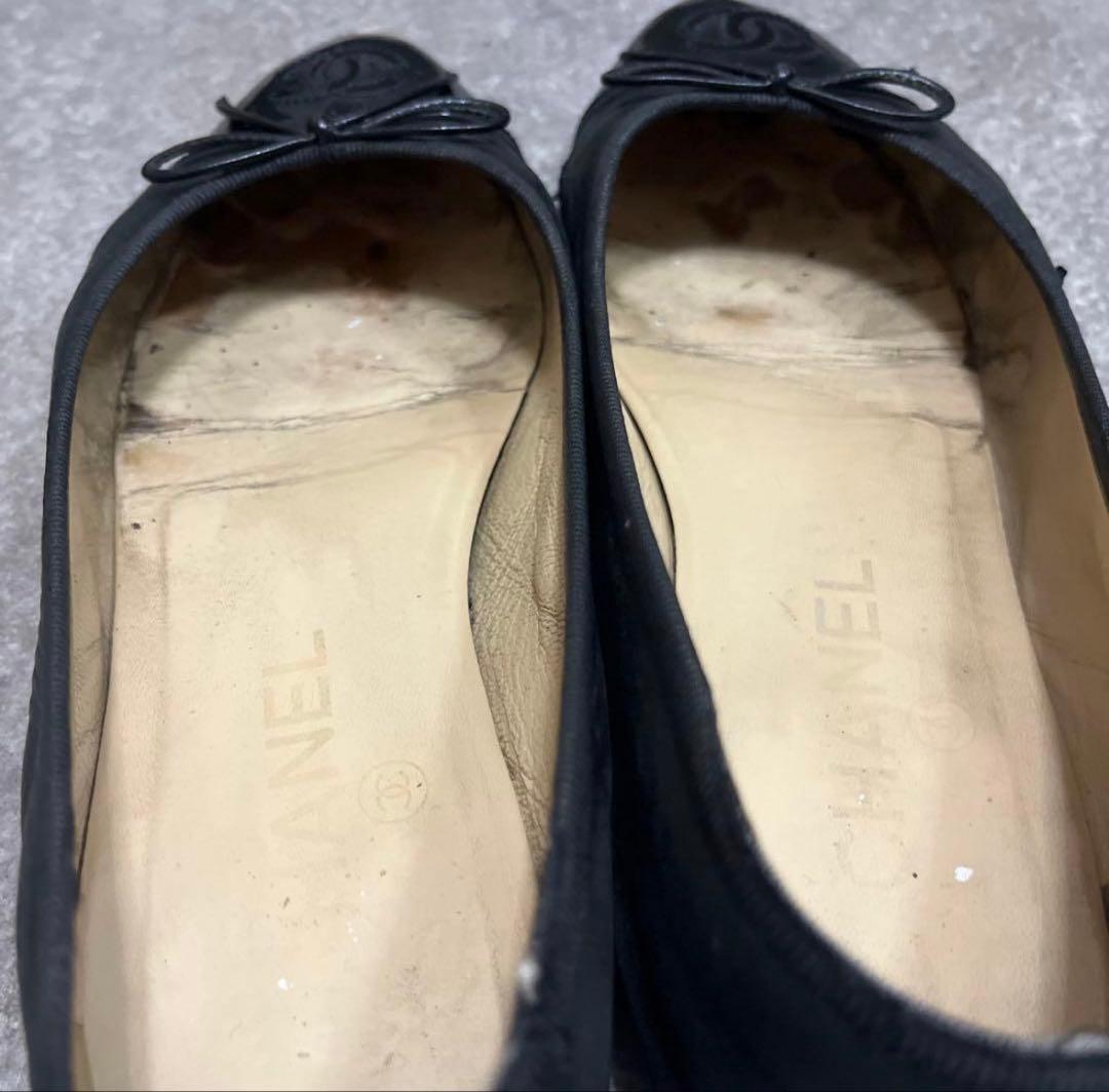 じゅんざぶろう　CHANEL シャネル バレエシューズ 37 ブラック 黒