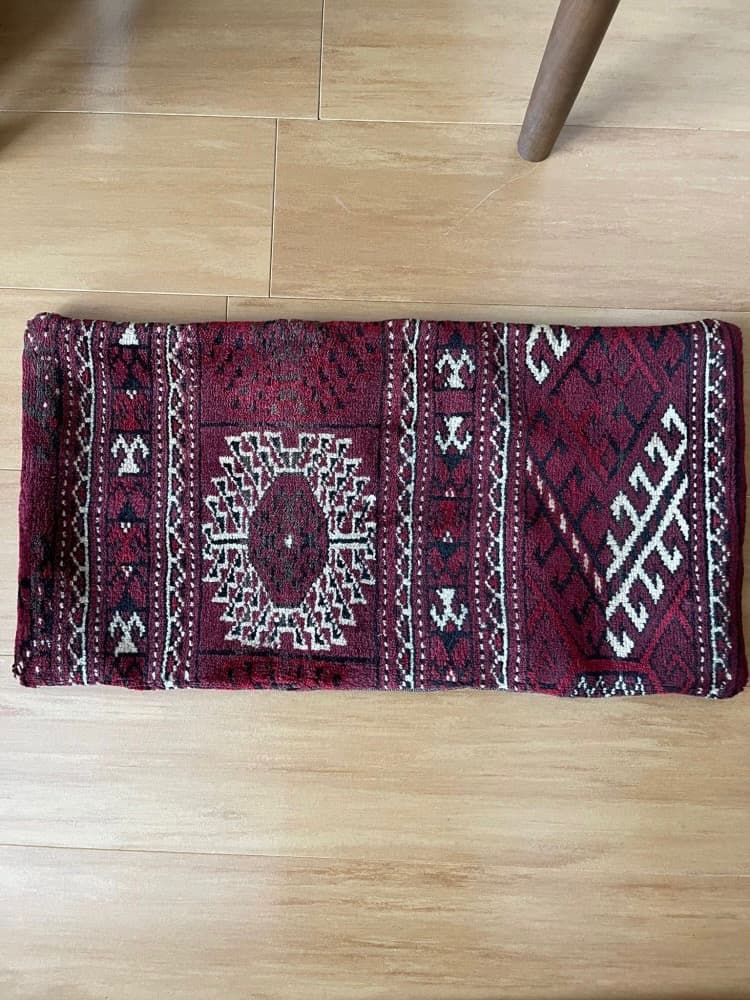 クッションカバー 　トルクメン絨毯　 57x30cm