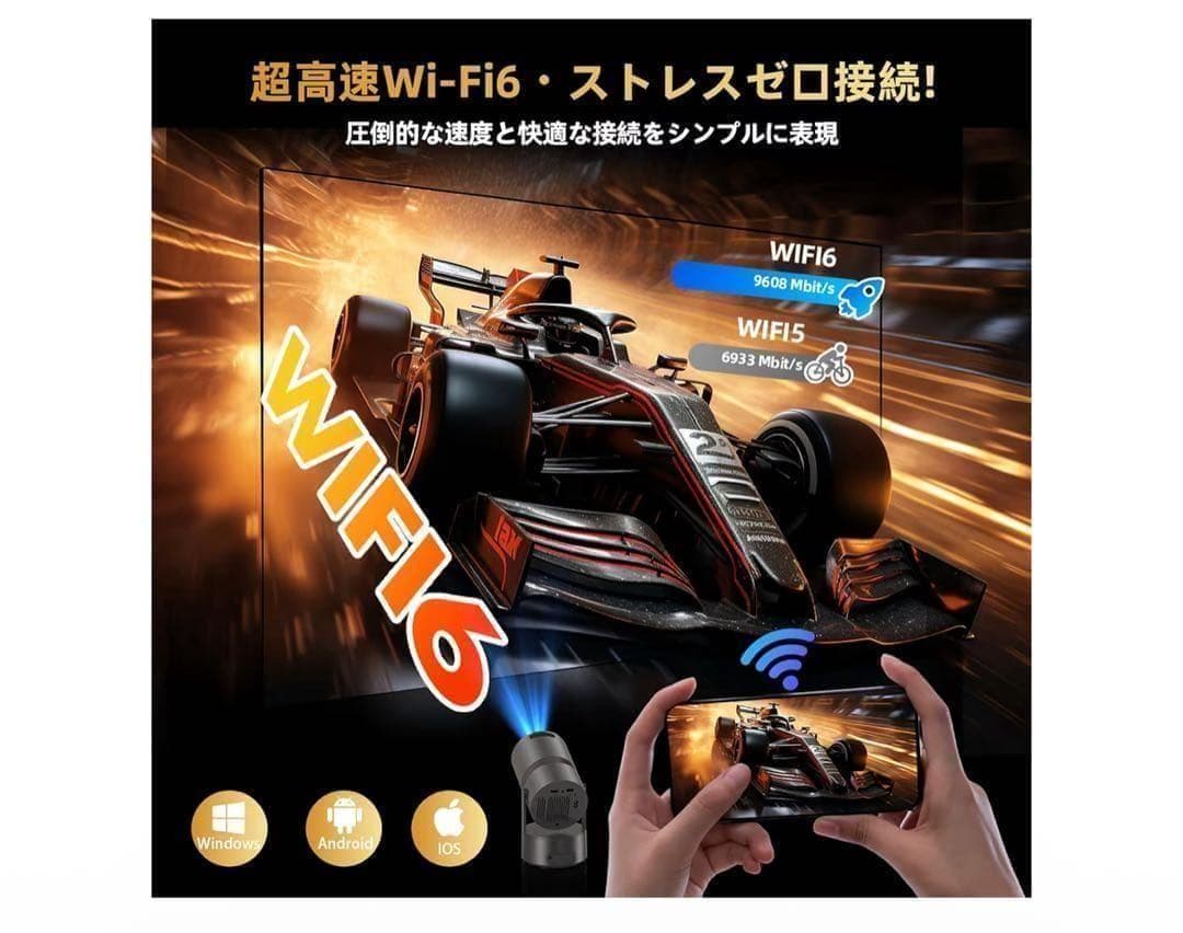 【週末特価】≪バッテリー内蔵》コードレス　プロジェクター AndroidTV