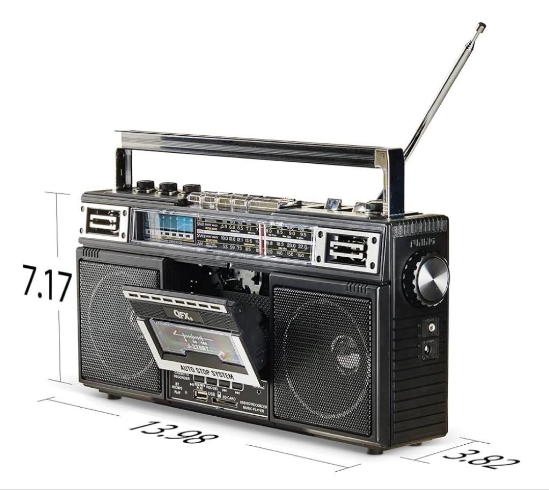 QFX J-220BT レトロカセットレコーダープレーヤー ラジカセ 90年代