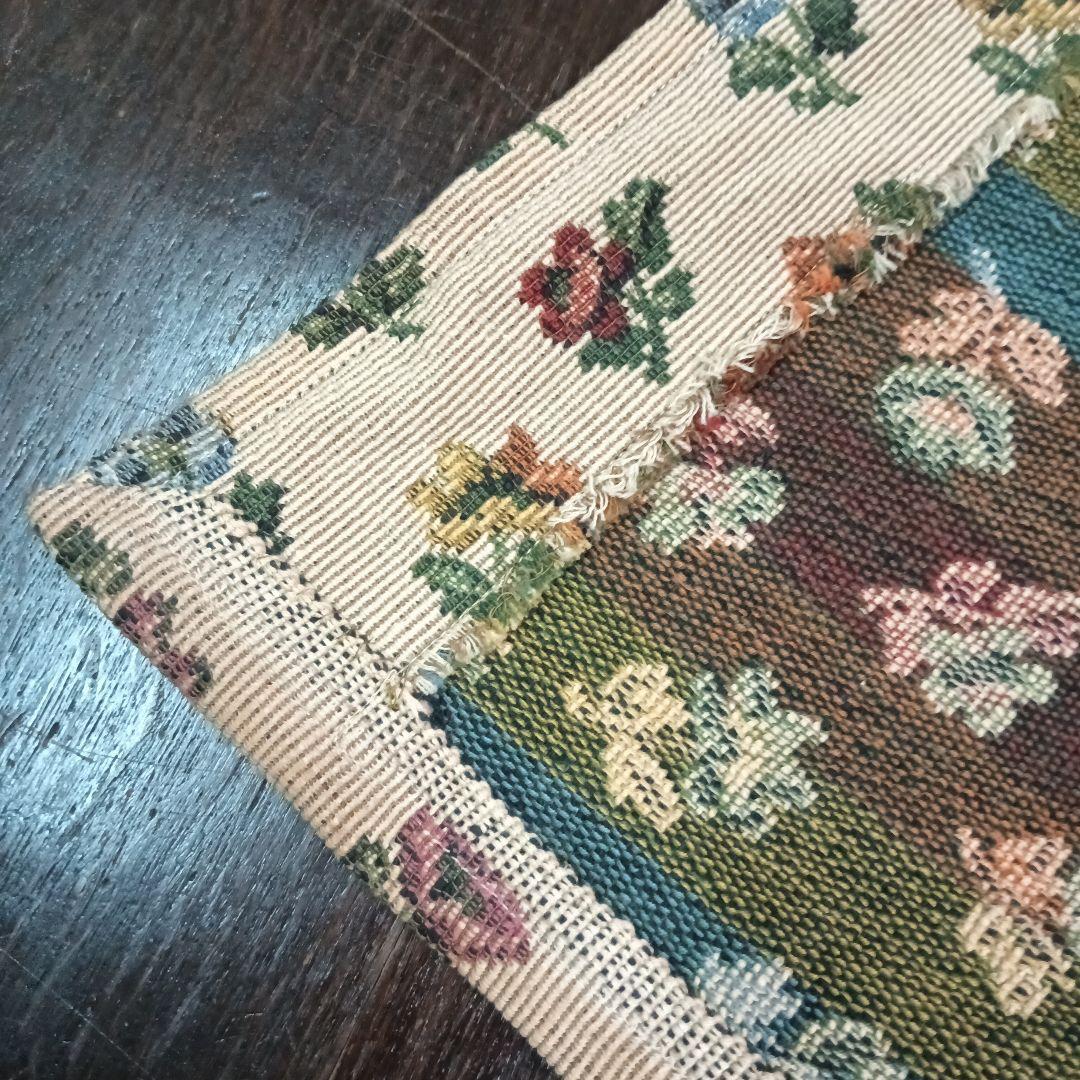 フランス vintage ゴブラン織り 花柄クロス ブロカント テーブルクロス