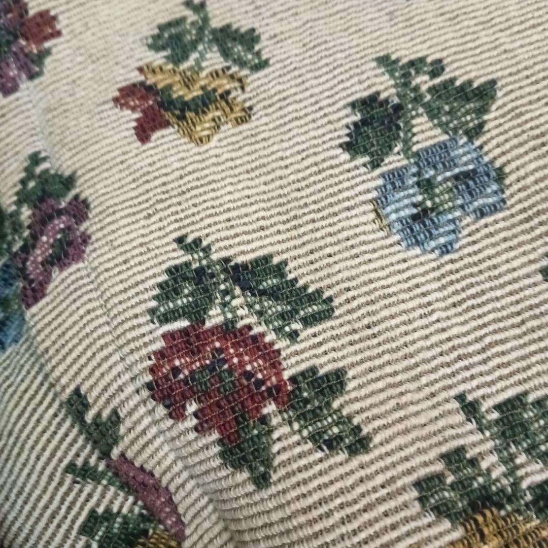 フランス vintage ゴブラン織り 花柄クロス ブロカント テーブルクロス
