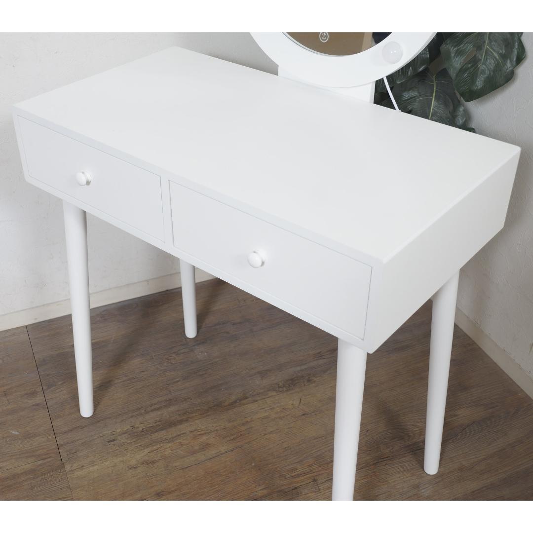 フォロー割【新品】女優ライト付　ドレッサー＆スツールセット　LEDライト