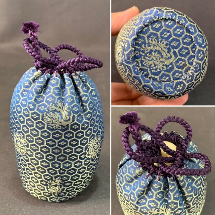 D959 送料無料　茶入　在銘　共箱　仕覆　名物裂　茶道具　茶道　茶室　工芸品