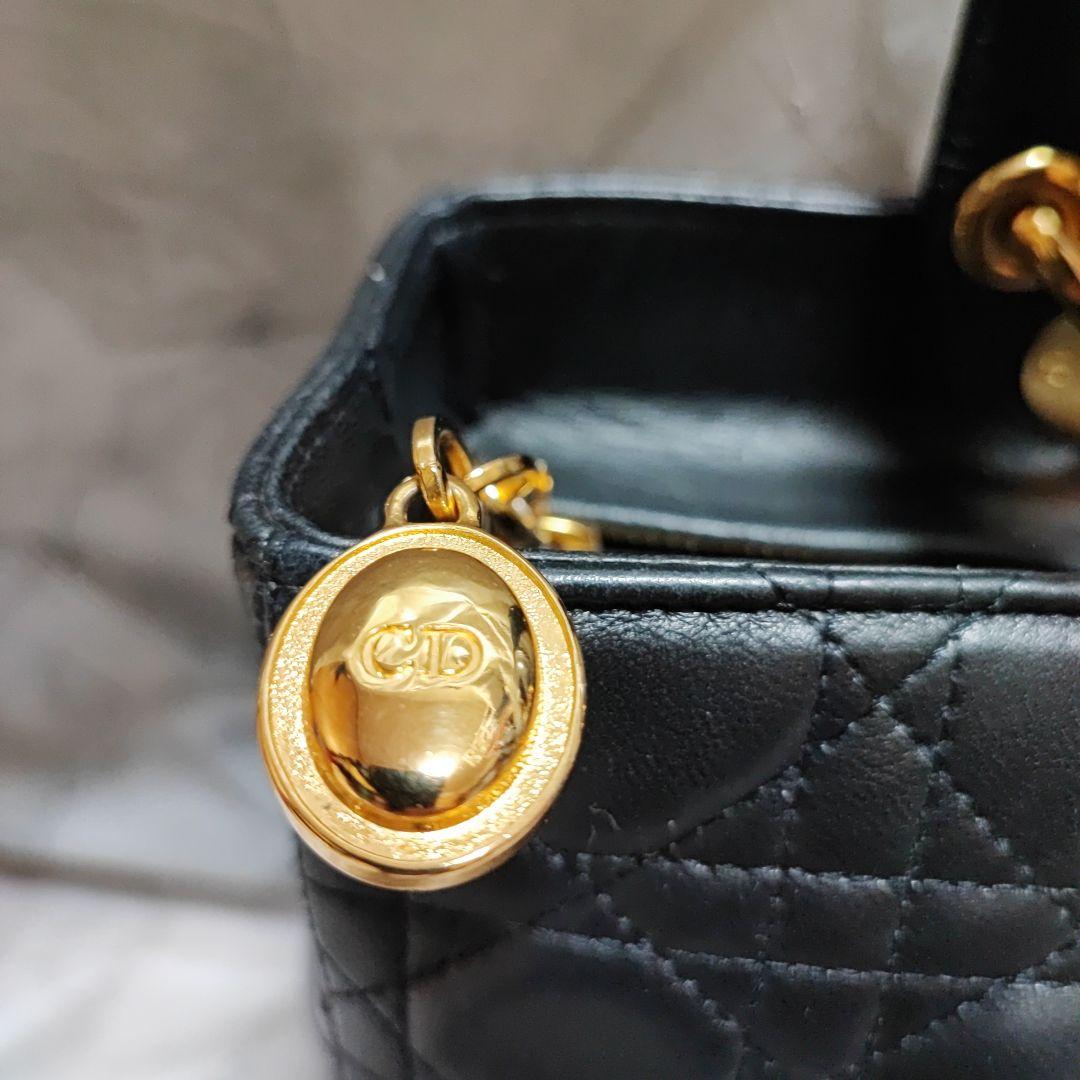 Christian Dior レディディオール カナージュ ラージ RU刻印 黒