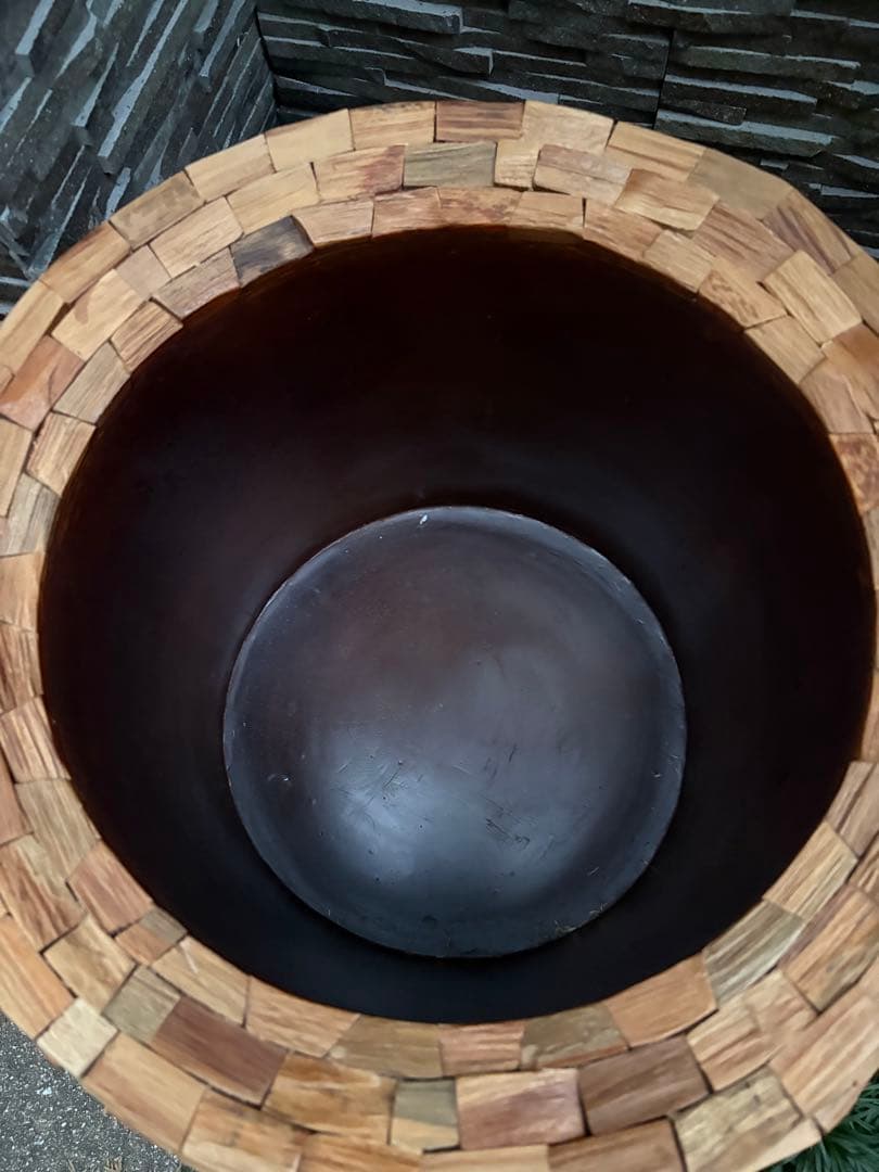 大型　モザイクウッドポット 鉢カバー 43 ×45cm