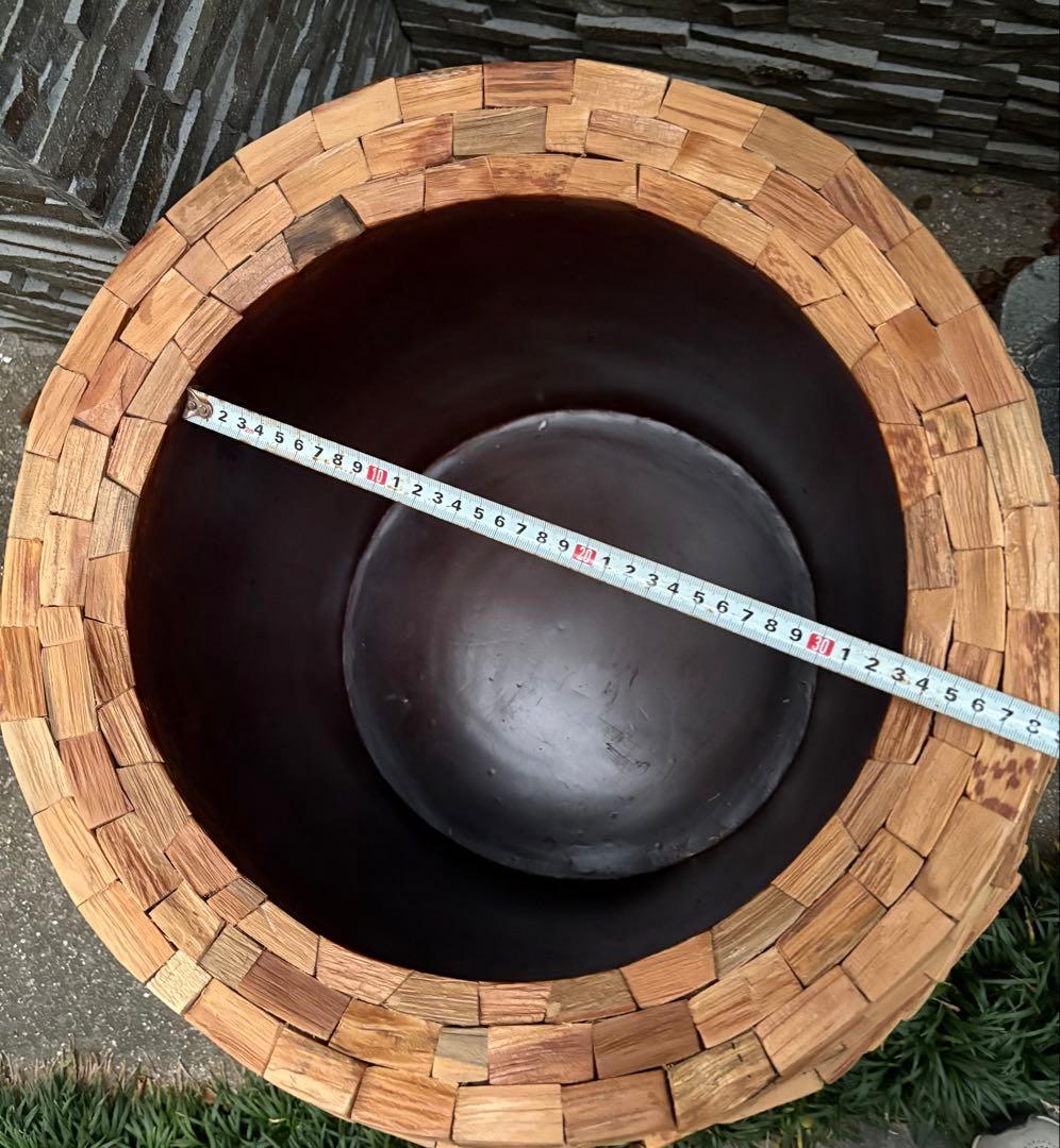 大型　モザイクウッドポット 鉢カバー 43 ×45cm