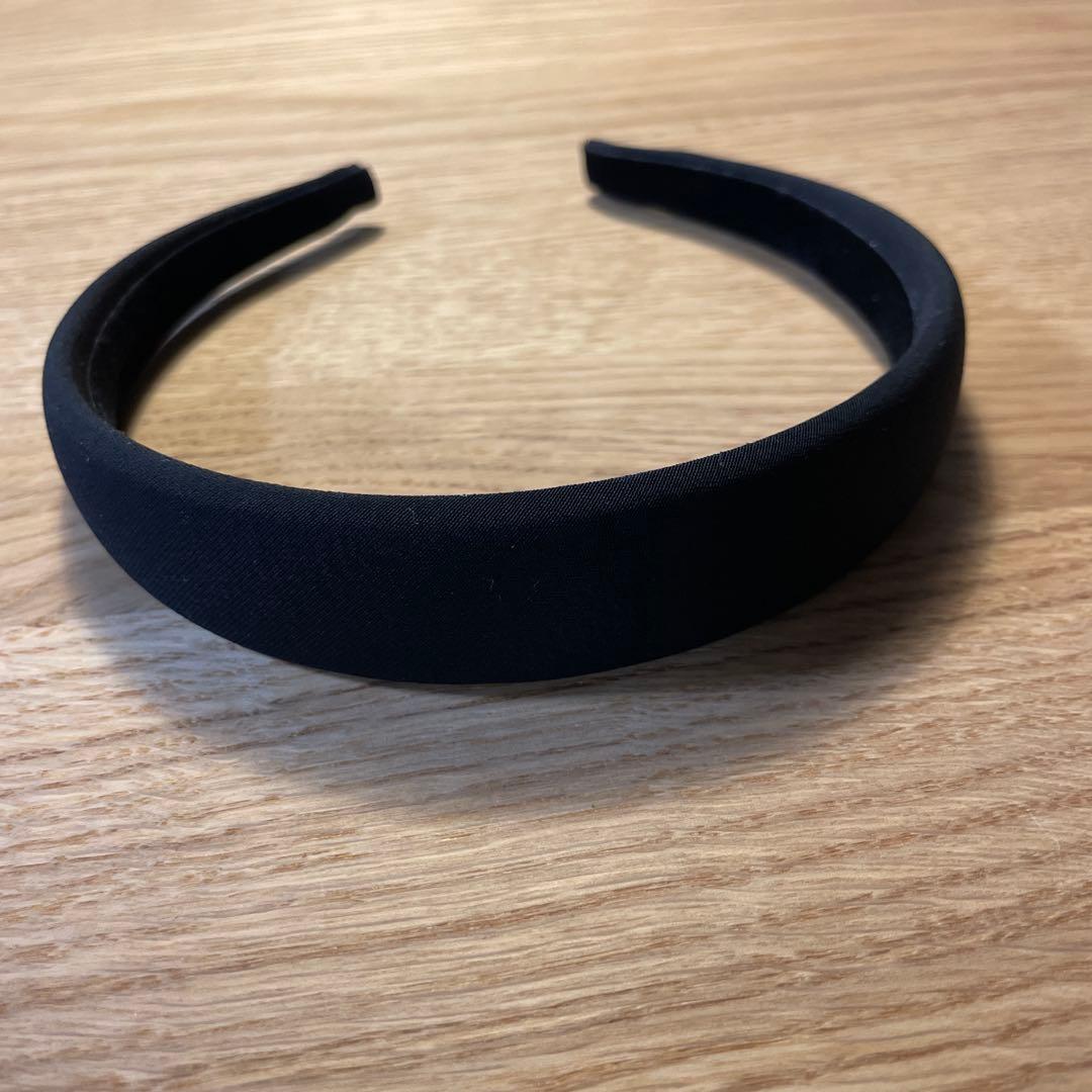 ALEXANDRE DE PARIS サテンカチューシャ ブラック 2.5cm