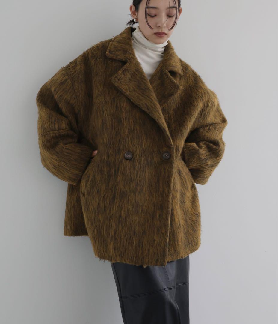 hellam シャギーミドルコート マスタード