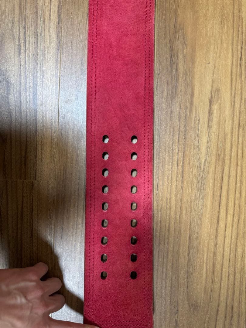 SBD パワーベルト13mm ブラック/レッド　Mサイズ