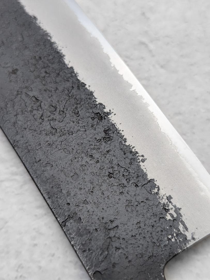 日野浦睦 Hinoura 黒打 梨地 青紙スーパー 博多包丁 180mm