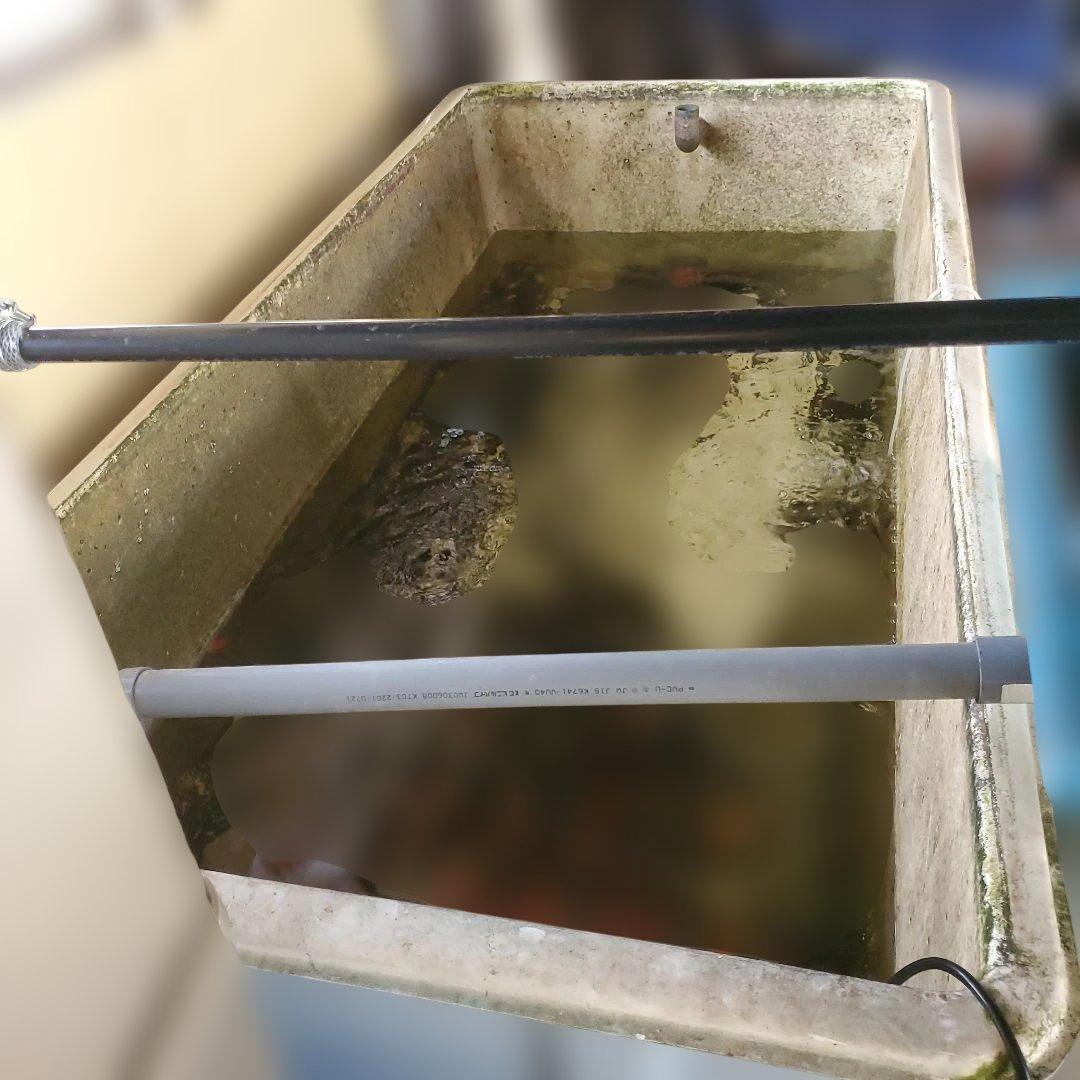 FRP 水槽　幅2m40 奥行き1m20 高さ60cm 濾過水槽セット