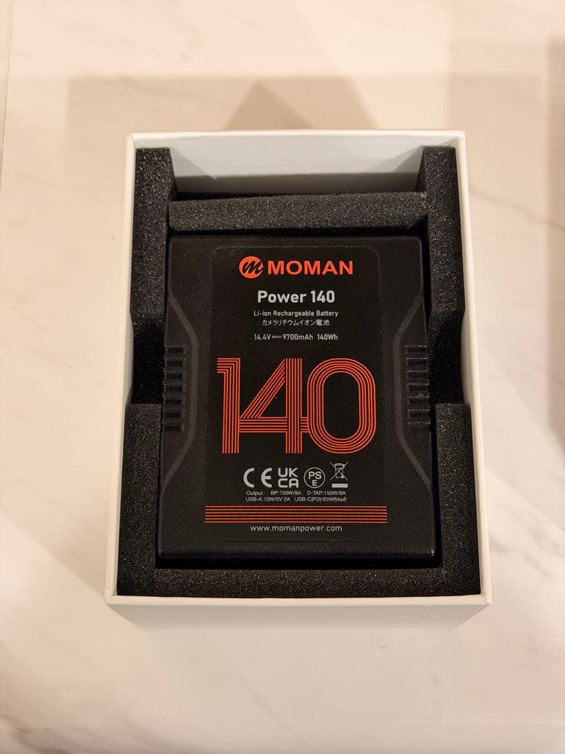 【新品未使用】power 140 Vバッテリー カメラ撮影 MOMAN