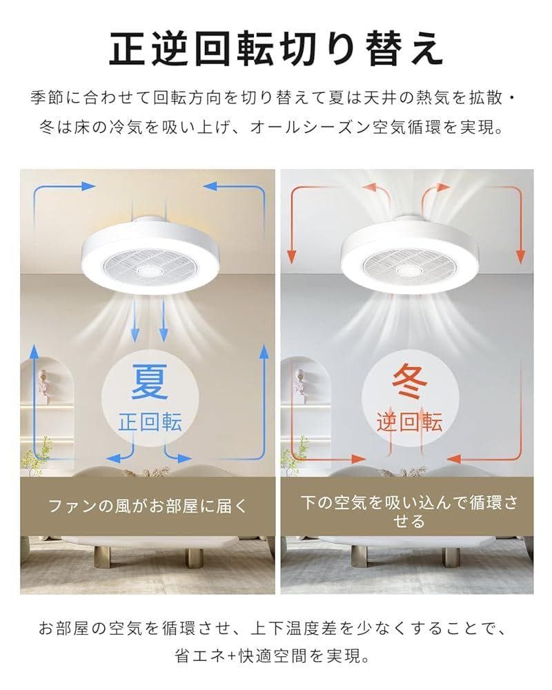 LEDシーリングファンライト サーキュレーター付き 8畳 調色/調光/風量調整