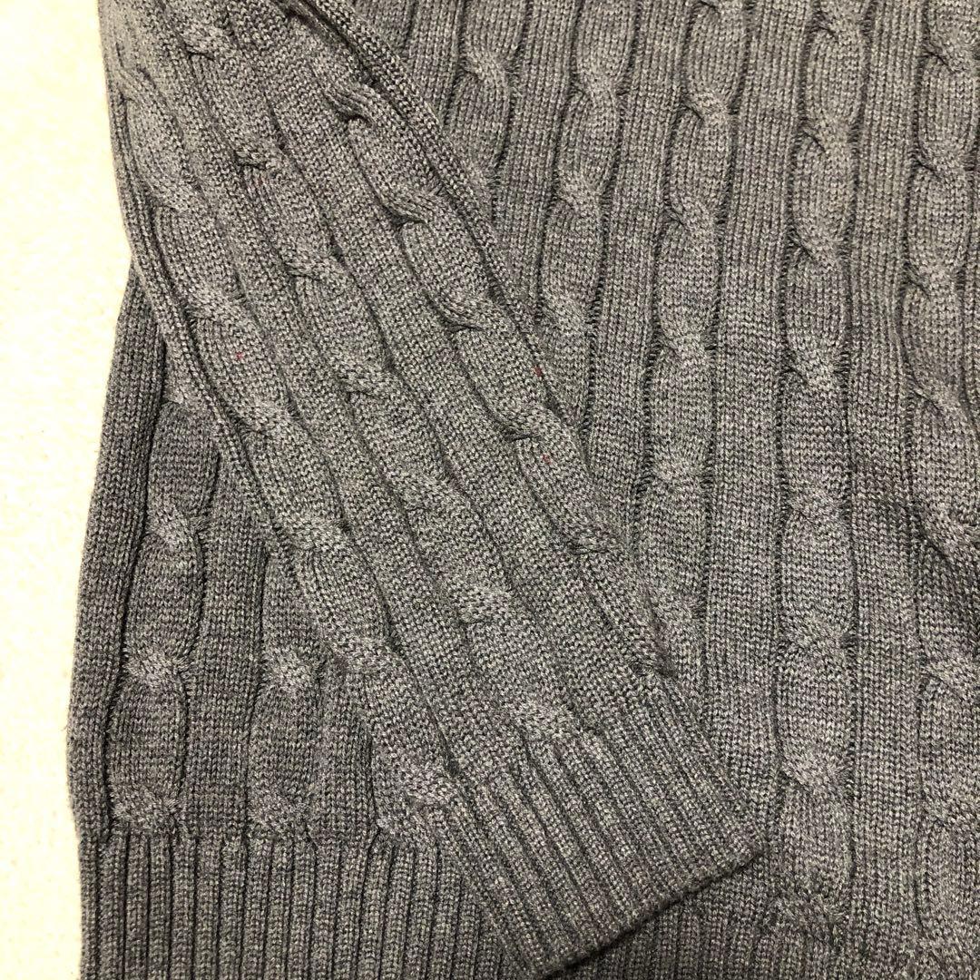 ポロラルフローレン　ケーブルニット　ハーフジップ　ポニー刺繍ロゴ　現行QRタグ
