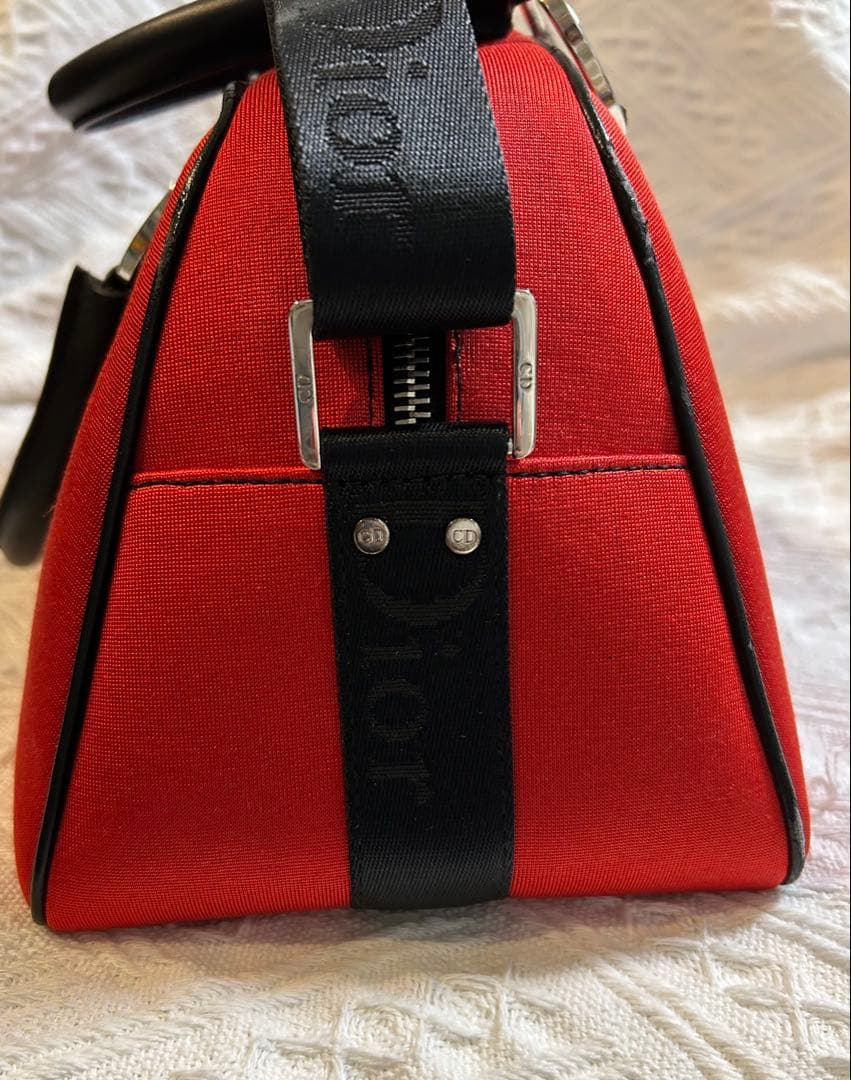 ゆ*ー様 クリスチャンディオール ハンドバッグ ショルダーバッグ 赤 ラインスト