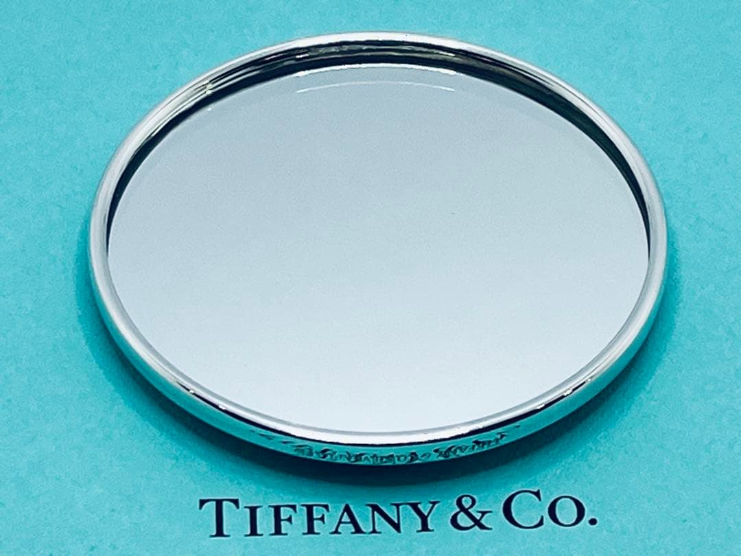 h884 希少　ティファニー　オリーブ　リーフ　コンパクトミラー 手鏡　携帯
