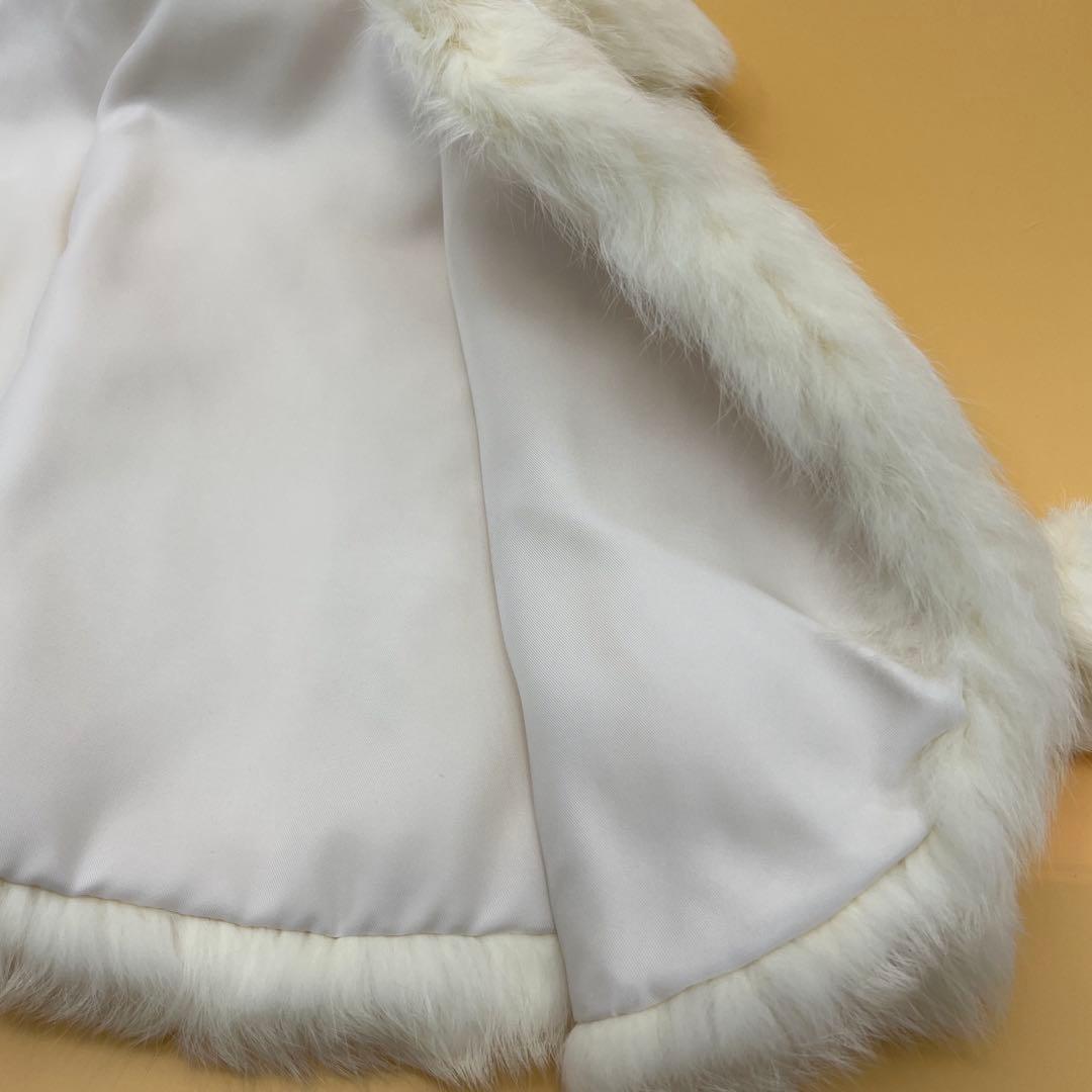 ベビー　ファーケープ　ポンチョ　アイボリー