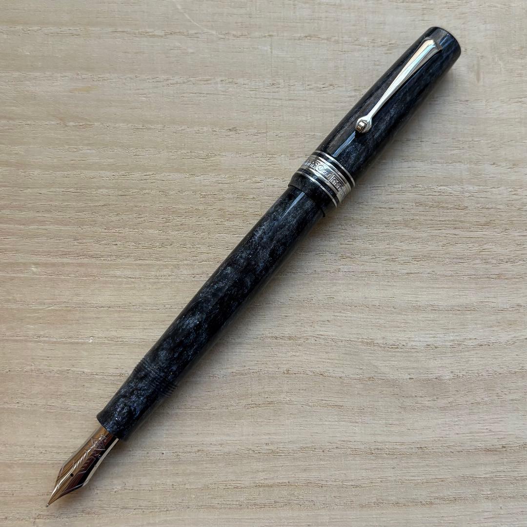 モカマタリオマス ボローニャ ブライトグレー シルバートリム 万年筆 F